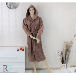 Уникален халат за баня с качулка Monika в цвят ШОКОЛАД