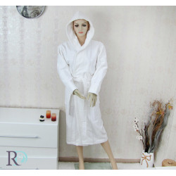 Халат за баня с качулка Monika в бяло
