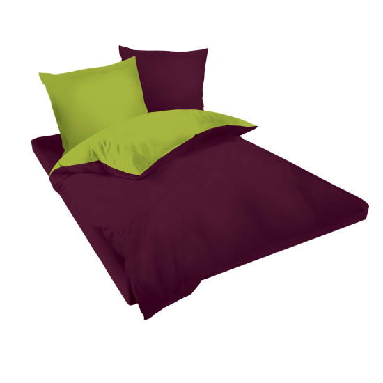 Спално бельо Виолетово и Зелено ранфорс 