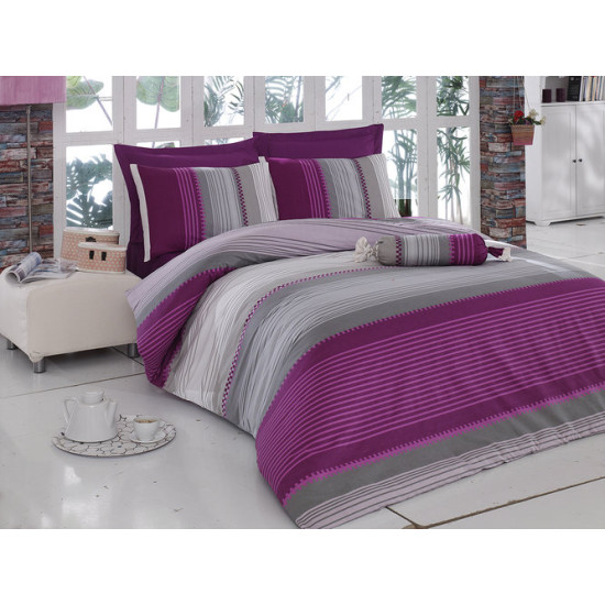 Спално бельо Valentina purple ранфорс 