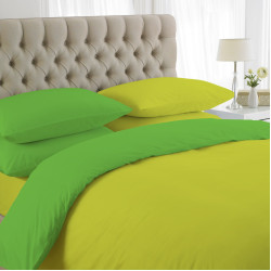 Спално бельо с две лица Жълто със Зелено