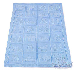 Плетено одеяло бебешко в синьо