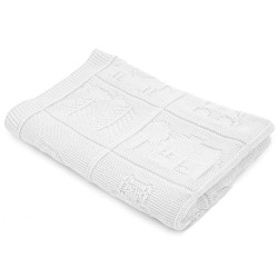 Плетено одеяло бебешко в бяло