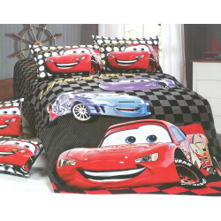 Детско спално бельо от памучен сатен Mcqueen Cars