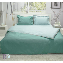 Спално бельо от памучен сатен зелено и тъмно зелено