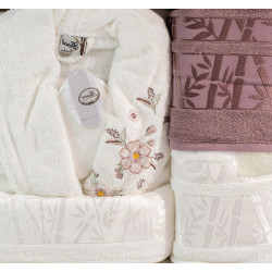 Премиум комплект халати за баня от 100% Бамбук Yonca Hidra