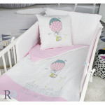 Бебешко спално бельо с чаршаф с ластик Balloon Pink