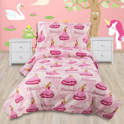 Детско спално бельо 100% памук Розови Принцеси