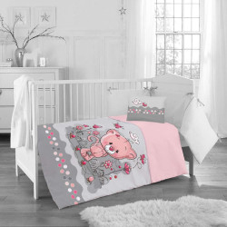 Бебешки спален комплект - розово мече
