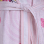 Детски хавлиен халат - розови сърца XL