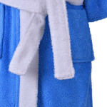 Детски хавлиен халат - синьо и бяло L