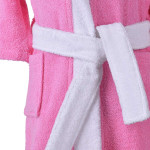 Детски хавлиен халат - розово и бяло L