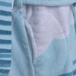 Детски хавлиен халат - бухал в синьо L