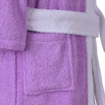 Детски хавлиен халат - лилаво и бяло S
