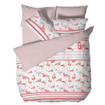Спално бельо премиум за единично легло Фламинго