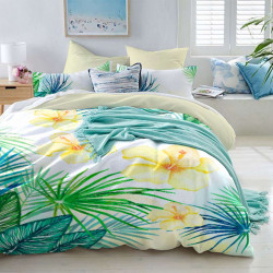 Спално бельо премиум за единично легло - цветни орхидеи