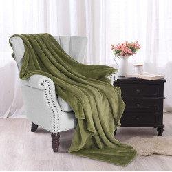 Софт одеяло или покривало за легло Тъмно Зелено