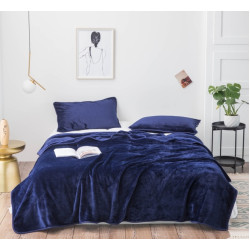 Софт одеяло или покривало за легло Тъмно Синьо