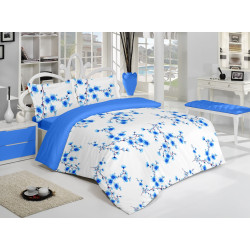 Спално бельо памук Цветенца Синьо