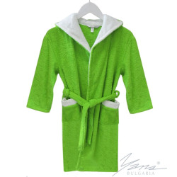Хавлиен халат с двойна качулка Юношески Зелено