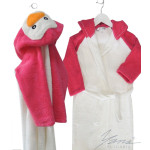 Детски халат микропамук Penguin Бяло и розово