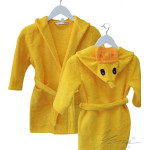 Детски халат микропамук Duck Жълто