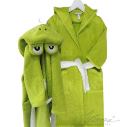 Детски халат микропамук Kermit Зелено