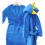 Детски халат микропамук Dragon Синьо