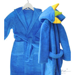 Детски халат микропамук Dragon Синьо