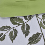 Луксозно спално бельо от памучен сатен Oliver Бяло и зелено