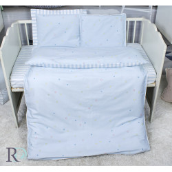 Луксозно спално бельо за бебе Blue stars