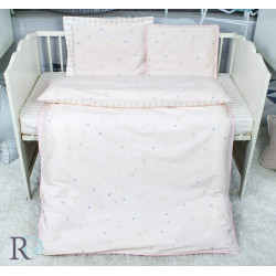 Луксозно спално бельо за бебе Pink stars