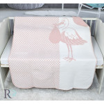 Бебешко одеяло памук Pink stork