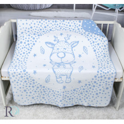 Бебешко одеяло памук Blue deer