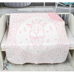 Бебешко одеяло памук Pink deer
