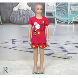 Памучна пижама с къси панталони за деца Misha Диня