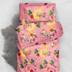 Памучно спално бельо за деца Гуфи розово