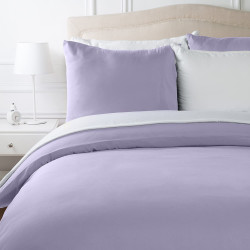 Спално бельо в два цвята Лилаво и Бяло