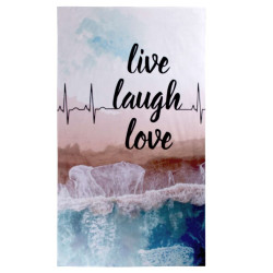 Памучна плажна кърпа Live Laugh Love