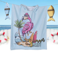 Детско плажно пончо Flamingo Party L