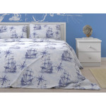Спално бельо Морска страст синьо памук