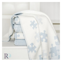Бебешко памучно одеяло Blue Puzzle