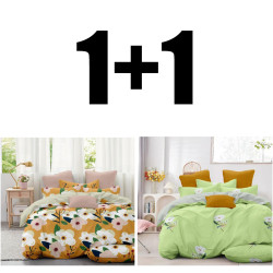 Два двойни спални комплекта Таласа и Зелени цветя микросатен