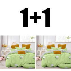 Два двойни спални комплекта Зелени цветя микросатен