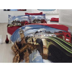 Спално бельо Памучен Сатен - 3D Лондон от StyleZone