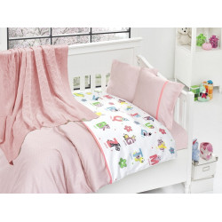 Бебешко спално бельо с плетено памучно одеяло - Енималс от StyleZone