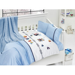 Бебешко спално бельо с плетено памучно одеяло - Капитан от StyleZone