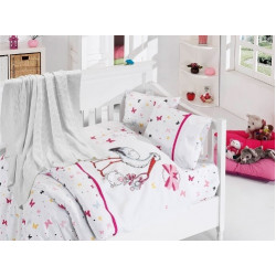 Бебешко спално бельо с плетено одеяло - Stork Pink от StyleZone