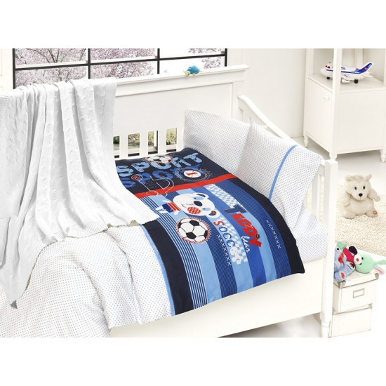 Бебешко спално бельо с плетено памучно одеяло - Tини от StyleZone
