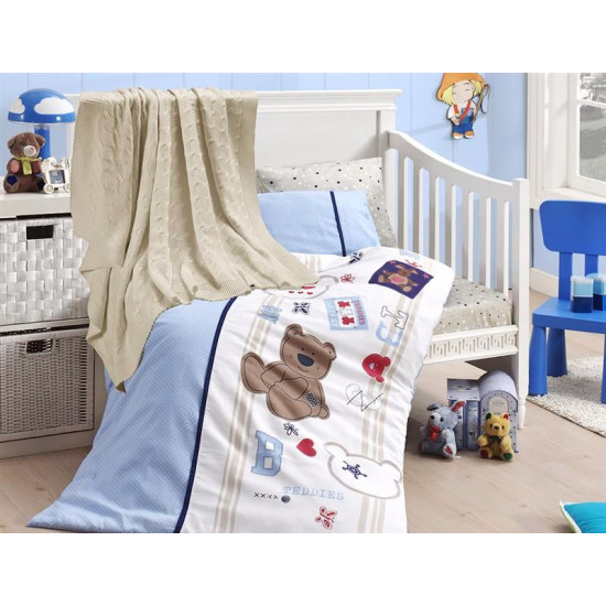 Бебешко спално бельо с плетено памучно одеяло - Joy от StyleZone